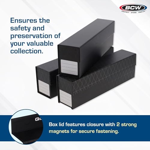 BCW QuickFold Card Boxes for Toploaders and Magnetics, Magnetic Lid, 6 Pack - size: 6 Pack