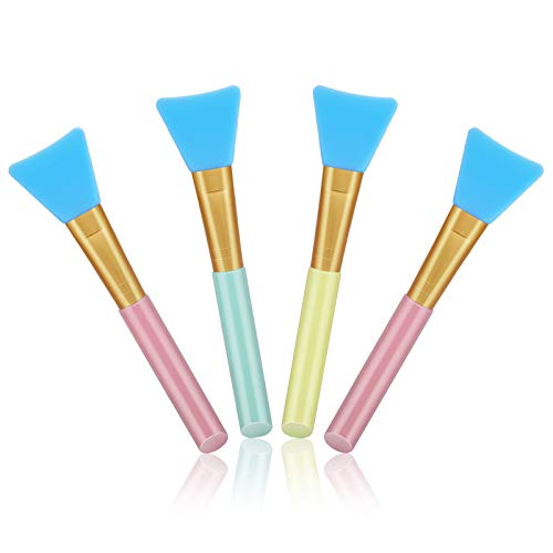 Cuttte 4pcs Silicone Face Mask Applicators, Hairless Facial Brushes for Mud - color: Blue