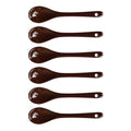 Brown 6 pcs Porcelain Egg Spoons Ceramic Spoons 4.7 inch Coffee Dessert Yogurt Tea Milky Tea - style: Brown