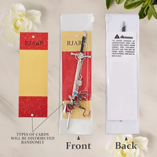 Fourth Wing Dragon Sword Cute Bookmark Book Mark for Reading Women Gifts - color: Silver Red