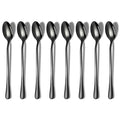 Premium Stainless Steel Coffee and Tea Spoons - Long Handle Set of 8 (Black) - color: 2. Black-8 Piece