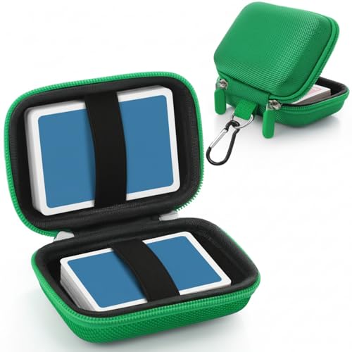 Sanwuta 4 Pcs Travel Card Games Case, Playing Card Case, Eva, Black, Green - color: Green