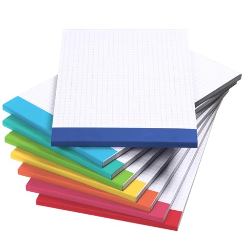 Jetec 8 Pcs Small Graph Paper Notepad 5 x 8 Inch, Colorful - color: Colorful