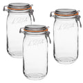 Le Parfait Super Jar 1.5L (48oz) Glass Canning Jar, Wire Bail Lid, 3 Pack - color: 48oz (Set/3)