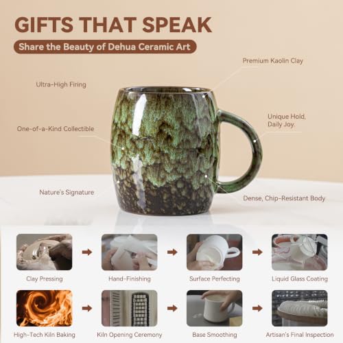 Forest Falls Ceramic Mug, 14oz Reactive Glaze Mug, Gift for Nature Lovers - color: 14OZ - Forest Falls · GROUND