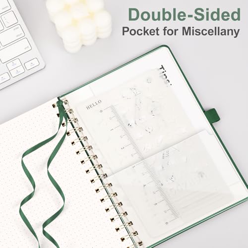 AHGXG Dotted Journal, 140 Pages, A5 (5.7" x 8.3") - color: Dark Green, style: A5-Dotted