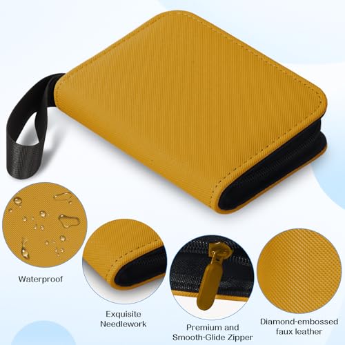 1 Pocket Card Binder–Collectible Trading Card Album,Single Card Holder with 20 Pages,Holds 40 Cards,Side-Loading Mini Binder for TCG,MTG,Sports,Baseball, Football,Small Sports Card Book,Yellow - color: Yellow