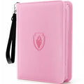 Fabmaker 4 Pocket Zip Card Binder, PU Trading Card Binder for 320 Cards - color: Pink, size: 4 Pocket - 10.2" x 7.5"