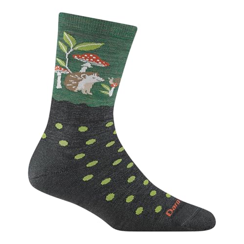 Darn Tough Vermont Women's Wildlife Crew Light Cushion Socks (6105) - color: Hedgehog Moss, size: Medium