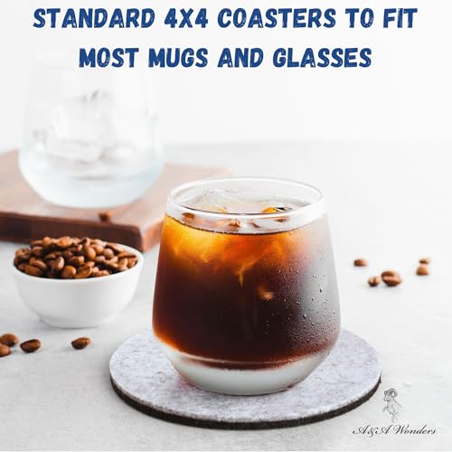 A&A Wonders Premium Felt Coasters for Drink, Two-Tone Reversible, Absorbent Felt Protects Furniture, Table, Anti Slip, Suitable for Drinks & All Table Types (Light Gray/Dark Gray, Circle 6 Pack) - color: Light Gray/Dark Gray, size: Circle 6 Pack