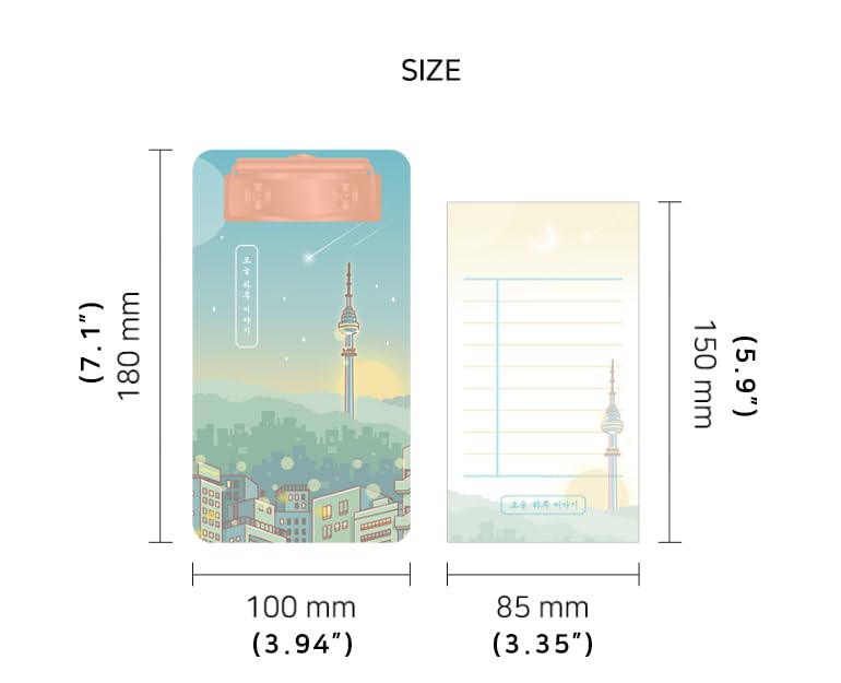 Aesthetic Mini Clipboard with Tear-Off Memo Pad, 7.1 x 3.94, Rose Gold Clip