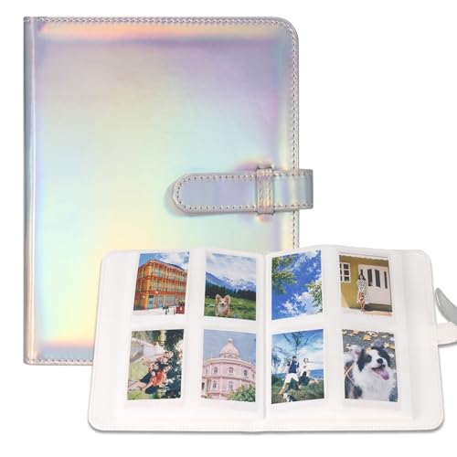 256 Pockets Photo Album for 2x3 Inch Photo, Kpop Photocard, Leather Cover, Photo Album Book Fit for Fujifilm Mini 12/11/9/8/EVO/Link/Liplay Instant Flims (Magic Silver, 256 Pockets) - color: Magic Silver, size: 256 Pockets