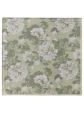 Luckyvestir Floral Pocket Squares for Men Cotton Flower Handkerchief Formal Wedding Party Graduation - color: Green White
