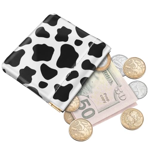 Cow Squeeze Coin Purse Pouch Mini Coin Pocket Change Wallet - color: Cow, size: Mini (3.54"x3.2")
