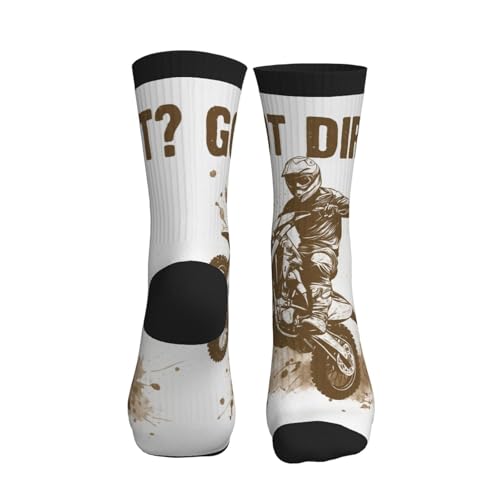 Crew Athletic Socks Funny Crazy Casual Sports Novelty Dress Socks for Women Men Running Hiking - color: Got Dirt Bike Motorcross Racing