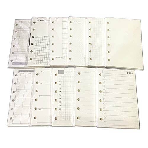 A7 Planner Inserts for 11 Packs, A7 Agenda Refill, 100 gsm Thicker Paper/4.84 x 3.23'', 45 Sheets(90 Pages) per Pack, 11 Designs Included, for 6 Holes Pocket Binder, Harphia - color: Full Set, size: A7