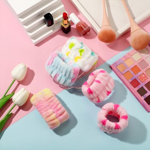 Chuangdi 4 Pairs Wrist Bands for Washing Face Microfiber,Brisk Colors - color: Brisk Colors
