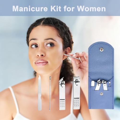 16 Sets Travel Manicure Set Professional Nail Clipper Kit Bulk,4 in 1 Adult Stainless Steel Travel Manicure Kit with Case Individually Wrapped Nail Clippers Bulk for Homeless,Hotel,Charity(4 Colors) - color: Multi Color