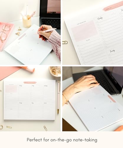 Lamare Weekly Planner Notepad – Premium Undated Weekly To Do List Notepad - color: schedule pink