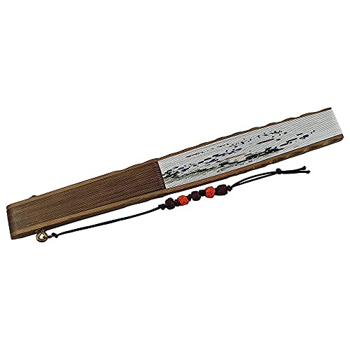DAILY SSUUP] O-juk-sseon Hand Folding Fan - Korean Tradition Fan Korean Paper Bamboo Frame Folding Fan, Portable Hand Folding Fan, use as Oriental Interior Accessories (NAN-CHO) - color: Nan-cho