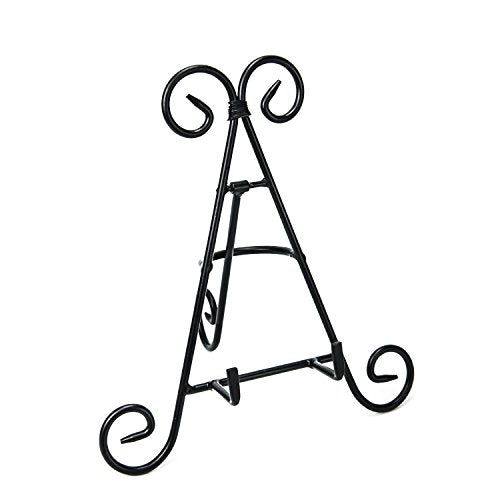 Super Z Outlet Tall Black Iron Curve Design Adjustable Display Stand for Photo Picture Albums, Home Decoration, Fine China Plates, Arts & Crafts Showcase (12") - size: 12"