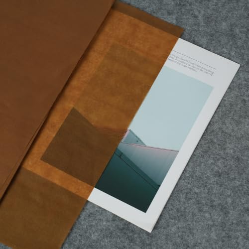 100 Sheets Cicada Wing Rice Paper - Handmade Bamboo Pulp Xuan Paper for Mixed Media, Gelli Printing & Calligraphy - Ultra-Thin, Strong & Translucent Art Paper for Collage, Layering & Journaling - color: Deep Amber Brown