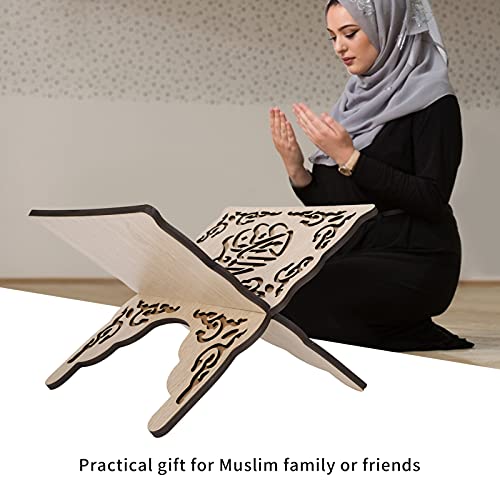 1Pcs Wooden Folding Book Stand with Carved Design
