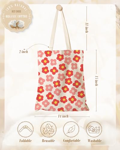 Miss Adola Canvas Tote Bag for Women with Inner Pocket - color: Pk Flower
