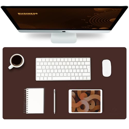 K KNODEL Small Office Desk Mat, Leather Mouse Pad (23.6"x13.8", Dark Brown) - color: Dark Brown, size: 23.6" x 13.8"