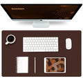 K KNODEL Small Office Desk Mat, Leather Mouse Pad (23.6"x13.8", Dark Brown) - color: Dark Brown, size: 23.6" x 13.8"