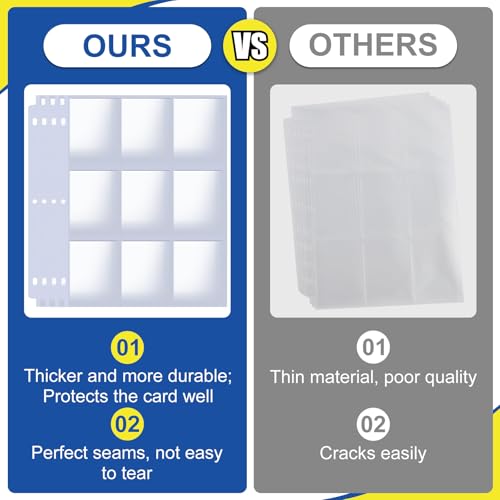 ZENOWICK 1080 Pockets Card Sleeves Binder Sheets - size: 60 Pack