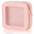 Clear Mini Makeup Bag, Cosmetic Make Up Pouch with Zipper, Pink - color: Pink, size: Mini