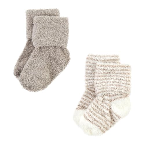 Hudson Baby Baby 8-pack Cotton Rich Newborn and Terry Socks - color: Beige Stripe 8 Pack, size: 0-6 Months