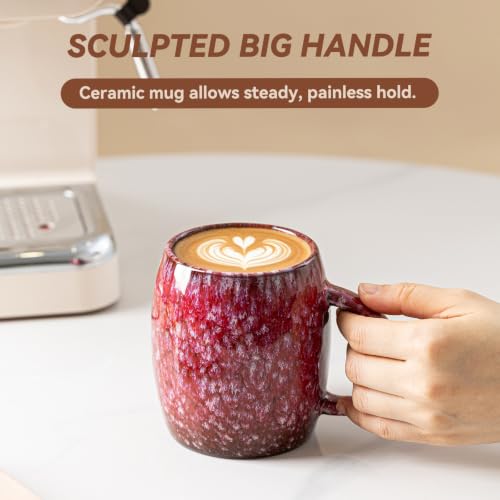 Sakura Snow Ceramic Mug, 14oz Reactive Glaze Coffee Mug, Birthday Gift - color: 14OZ - Sakura Snow · JOY