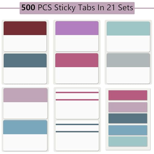 ELII 500 PCS Sticky Index Tabs 2 Inch Book Tabs,Page Markers File Tabs - color: Lavender, size: 500