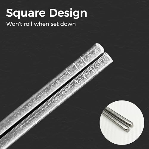 Pure Titanium Chopsticks, Ultralight 14g Metal Chopsticks, Dishwasher Safe, Rust & Corrosion Resistant, Healthy Reusable Utensils for Camping, Travel & Daily Use - color: TKZ2-Y