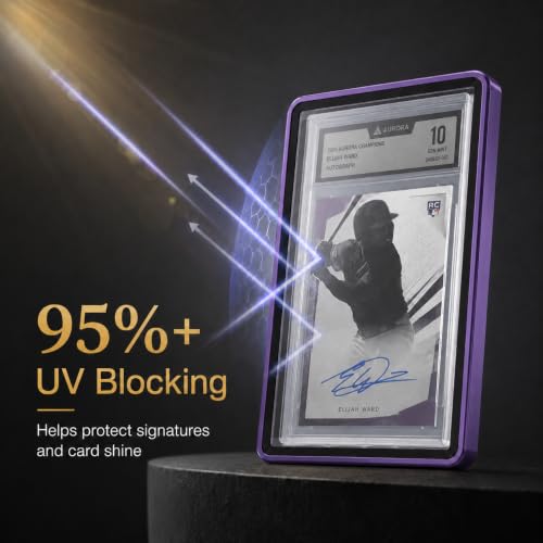 PSA Slab Case, Magnetic 9-Point Lock Display Protector,Purple - color: Purple