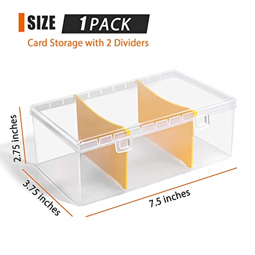 tutata 400 Count Plastic Trading Card Storage Box with Dividers, Baseball Card Storage Box, Sports Cards Holder Organizer - 1 PACK