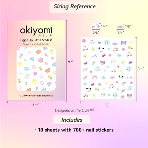 Okiyomi 3D Kawaii Nail Stickers Bulk Pack, 10 Sheets, 719 Decals - color: 5d Set of 10