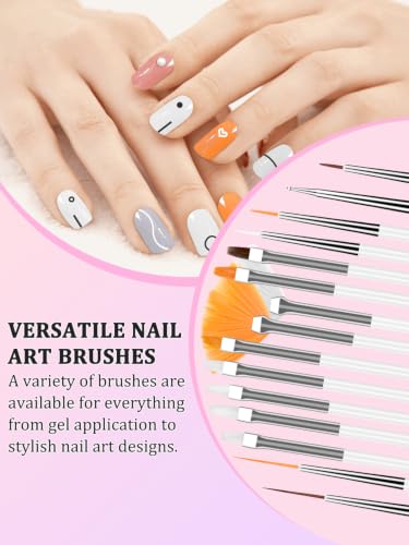 YOOVR 27-In-1 Nail Art Tools with Nail Stand Holder for Press on Painting - color: White