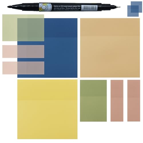 YOUDEFUL Translucent Sticky Note, Clear Sticky Note in 3 Sizes - size: Square Blue