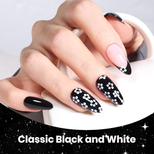 Beetles White Black Gel Polish Set, 6 Colors Fall Silver Cat Eye - color: A - Mixed Finishes | | Twilight Gleam