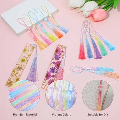 30PCS Mini Tassels for Crafts Bookmark Tassels for Crafts 10 Colors Silky Soft Tassels with Cord Loops Handmade Craft 13cm/5-Inch Small Tassels for Bookmarks DIY Crafts Keychain Jewelry Making