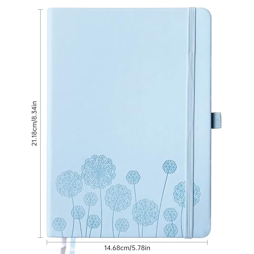 Notebook Journal for Women,A5 Hardcover Leather Journaling Notebooks for Work,200 Pages Travel Journal for Women Men with Pen Holder and Ribbon,5.78"×8.34"(Blue) - color: Blue