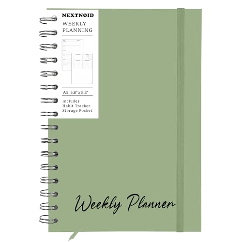 Nextnoid A5 Undated Weekly Planner with Goal & Habit Tracker, Green - color: b-Green, style: b-Weekly Undated
