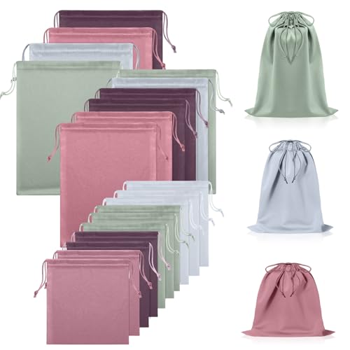 20 Pcs Satin Game Storage Bags for Women Men, S,M,L, Morandi Color - color: Morandi Color, size: S,M,L