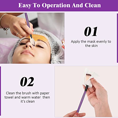 Maitys 9 Pieces Facial Fan Mask Brushes, Purple - color: Purple