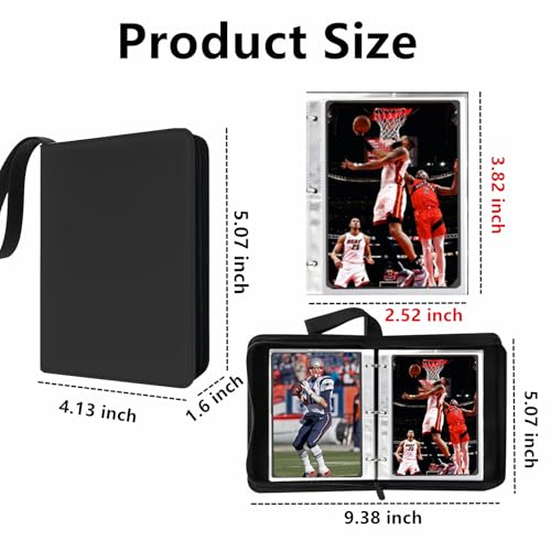Mini Card Binder, 1-Pocket Super Lightweight Zipper Binder Holds 80+ Trading Cards, Small Cards Binder for TCG, MTG, Sports & Game Cards, Portable Gift for Girls & Collectors (Black) - color: Black