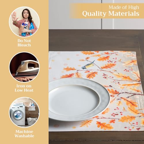 Maison d' Hermine Placemats Set of 4 Reusable 100% Cotton (13"x19") - color: 060 - Oak Leaves, size: 13" X 19" (Pack of 4)