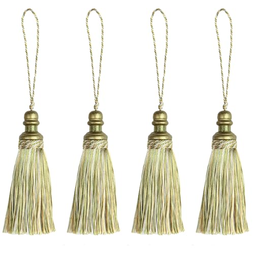 4 Pack Tassel Key Tassel with Loops for Home Decoration - color: Mix Green, size: 4 Pack
